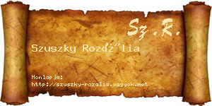 Szuszky Rozália névjegykártya